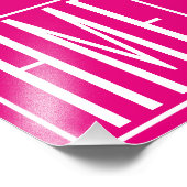 3 Initialen Monogram | Wit op warmroze Foto Afdruk (Hoek)