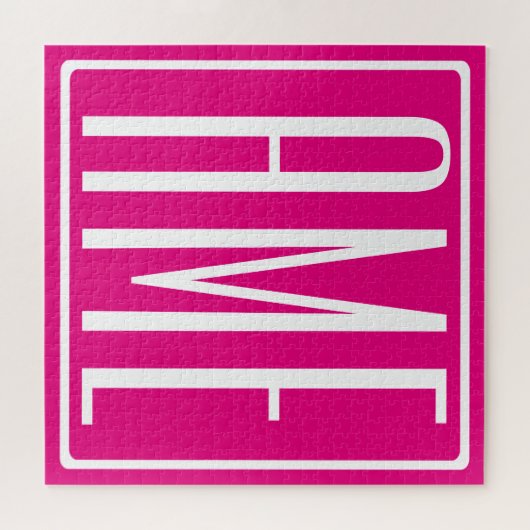 3 Initialen Monogram | Wit op warmroze Legpuzzel (Horizontaal)