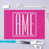 3 Initialen Monogram | Wit op warmroze Tissuepapier (Craft)