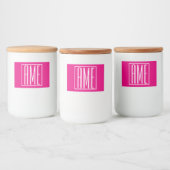 3 Initialen Monogram | Wit op warmroze Voedselcontainer Etiket (Flessen)