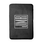 3 Initialen Monogram | Zwart-wit (of dij kleur) Badmat (Voorkant Verticaal)