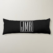 3 Initialen Monogram | Zwart-wit (of dij kleur) Lichaamskussen (Voorkant)
