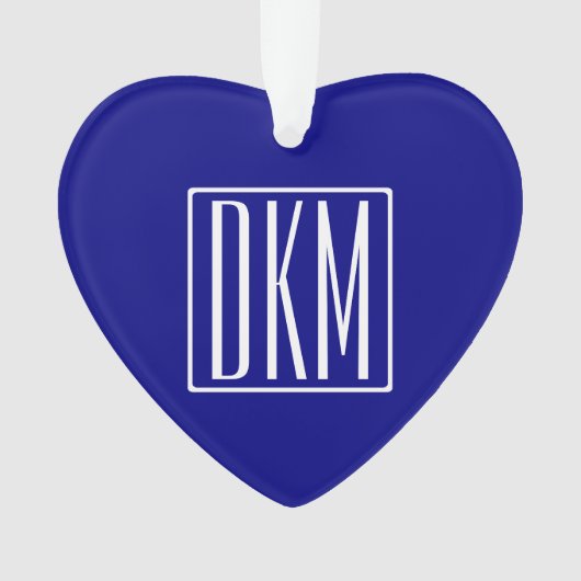 3 Initiales Monogramme | Bleu et blanc de la marin (devant)