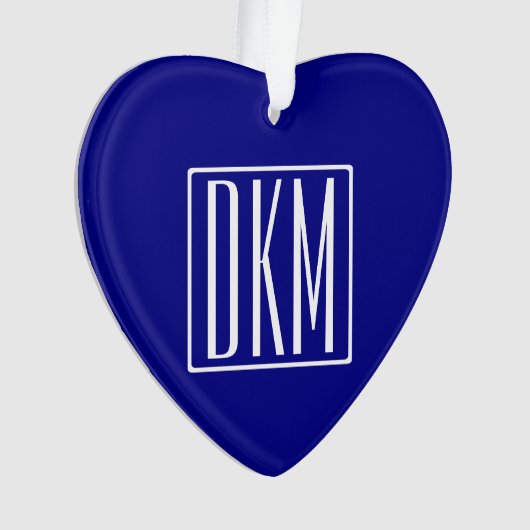 3 Initiales Monogramme | Bleu et blanc de la marin (devant)