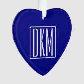 3 Initiales Monogramme | Bleu Nuit & Blanc (devant)
