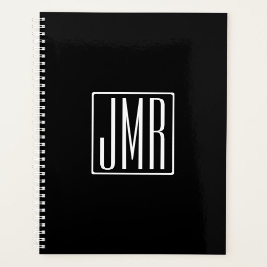3 Initiales Monogramme | Noir & Blanc (ou couleur (Devant)