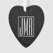 3 Initiales Monogramme | Noir & Blanc (ou couleur (devant)