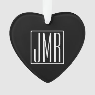 3 Initiales Monogramme Noir & Blanc (ou couleur