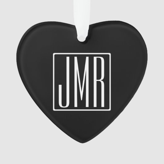 3 Initiales Monogramme | Noir et blanc (ou couleur (devant)