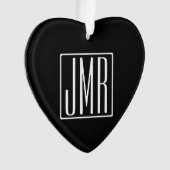 3 Initiales Monogramme | Noir et blanc (ou couleur (devant)