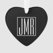 3 Initiales Monogramme | Noir et blanc (ou couleur (dos)