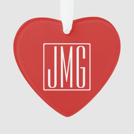 3 Initiales Monogramme | Rouge & Blanc (ou couleur (devant)