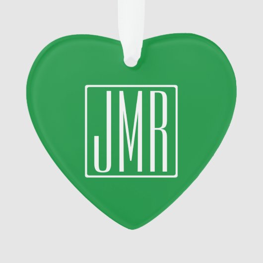 3 Initiales Monogramme | Vert et blanc (devant)