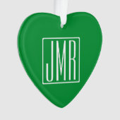 3 Initiales Monogramme | Vert et blanc (devant)