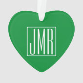 3 Initiales Monogramme | Vert et blanc (dos)