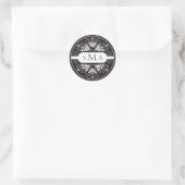 3 Initiales Monogrammes autocollants : Noir Et Bla (Sac)
