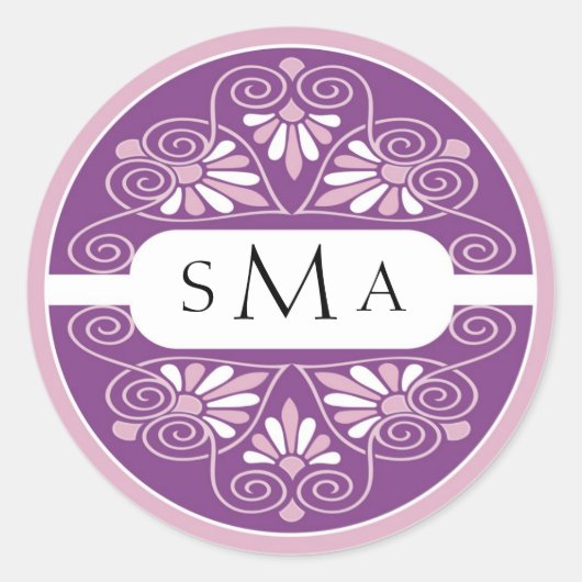 3 Initiales Monogrammes autocollants : Rose Et Vio (Devant)