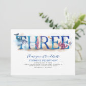 3 Invitation d'anniversaire sous le dauphin de mer (Debout devant)