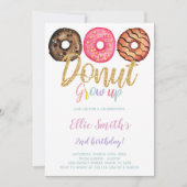 3 Invitations d'anniversaire de Donut (Devant)