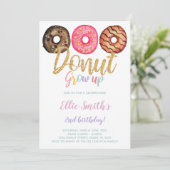 3 Invitations d'anniversaire de Donut (Debout devant)