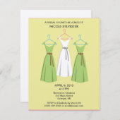 3 invitations de Fête de la mariée de robes - (Devant / Derrière)