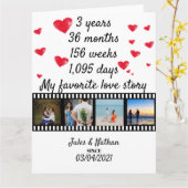 3 jaar jubileum filmstrip fotodisplay kaart (Gele Bloem)