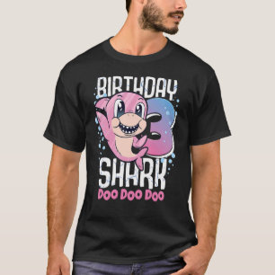 3 jaar na geboorte haaien 3e verjaardag meisje t-shirt