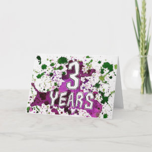 3 jaar obriety Birthday/Jubileum Card Kaart