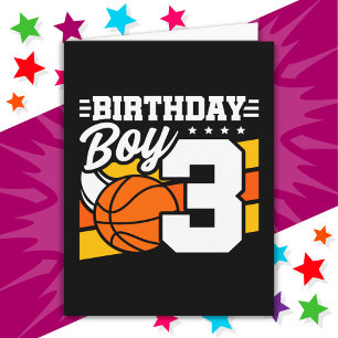 3 Jaar Oud Basketbal Party Thema 3e Verjaardag Jon Kaart