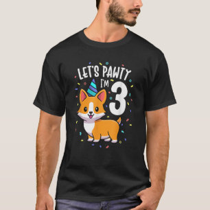 3 jaar oud Corgi Hondenliefhebber 3e verjaardagsfe T-shirt