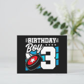 3 Jaar Oud Hockey Party Thema 3e Verjaardag Jongen Briefkaart (Staand voorkant)