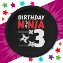 3 Jaar Oud Ninja Party Sterren Kinder 3e Verjaarda