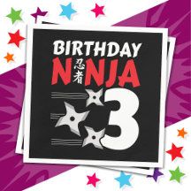 3 Jaar Oud Ninja Party Sterren Kinder 3e Verjaarda