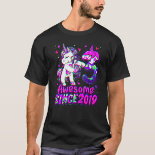 3 jaar oud Unicorn Flossing 3rd Birthday Girl Uni T-shirt