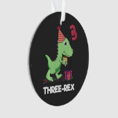 3 Jaar Oud Verjaardagsjongen Dinosaurus Drie Rex K Ornament (voorkant)