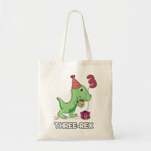 3 Jaar Oud Verjaardagsjongen Dinosaurus Drie Rex K Tote Bag
