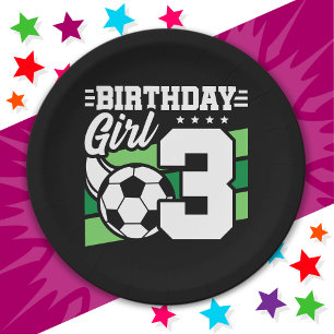 3 Jaar Oud Voetbal Football Party 3e Verjaardag Me Papieren Bordje