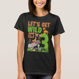 3 jaar oude dierentuin Birthday Safari Oerwoud T-shirt