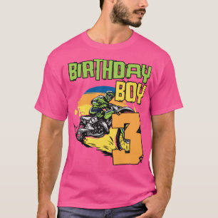 3 Jaar Oude Dirt Bike Verjaardagsfeest Motocross M T-shirt