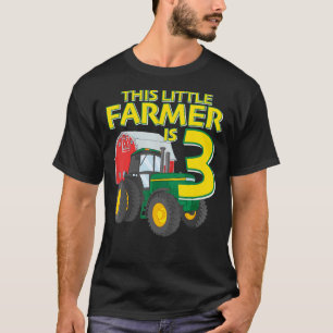 3 jaar oude groene Boerderij Tractor Birthday Part T-shirt