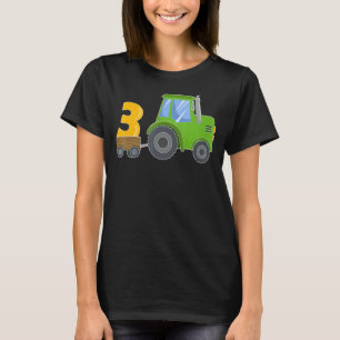 3 jaar oude groene Boerderij Tractor Birthday Part T-shirt