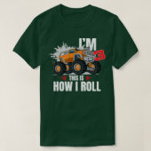 3 jaar oude monster Truck 3th Birthday 2 T-shirt (Design voorkant)