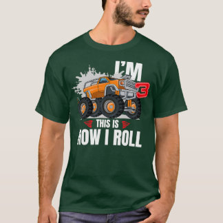 3 jaar oude monster Truck 3th Birthday 2 T-shirt