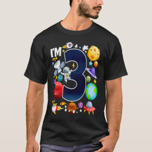 3 jaar oude planeten Astronaut Birthday Space 3rd  T-shirt
