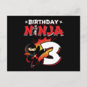 3 Jaar Oude Stripboek Stijl Ninja 3e Verjaardag Briefkaart (Voorkant)