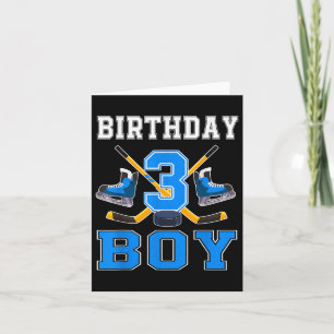 3 Jaar Oude Verjaardag Jongen IJshockey 3e Partij Kaart