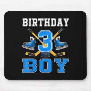 3 Jaar Oude Verjaardag Jongen IJshockey 3e Partij Muismat