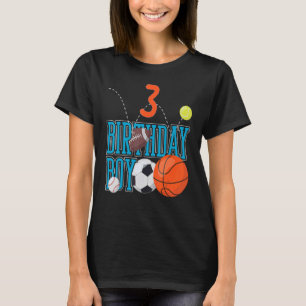 3 jaar oude verjaardag Jongen Sporen Aanpassende f T-shirt