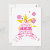 3 jaar oude verjaardagsCake Briefkaart (Voorkant / Achterkant)
