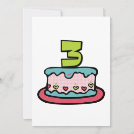 3 jaar oude verjaardagsCake Kaart
